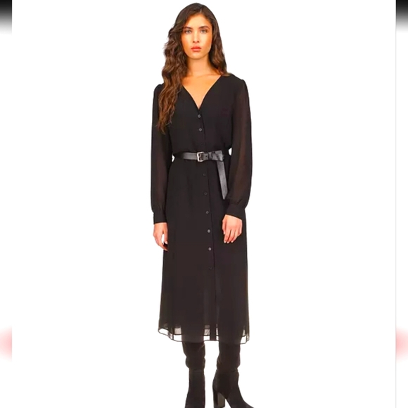 MICHAEL Michael Kors Dresses & Skirts - MICHAEL Michael Kors Women's Kate Belted Button-Down Midi Dress